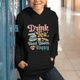 Women's Drink Tea Read Books Nerd Book Reader Book Reading Lover Graphic Youth Hoodie