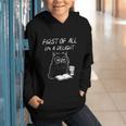 Women's First Of All I’m A Delight Cute Cat Books Coffee Humor Graphic Youth Hoodie