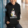 Women's Reading Is Lit Unicorn Library English Teacher Book Lover Graphic Youth Hoodie