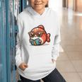 Adorable Book Lover Salmon With Reading Glasses Cute Graphic Youth Hoodie