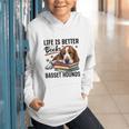 Basset Hound Dog Breed Life Is Better With Books And a For Men Women Girls Kids Graphic Youth Hoodie