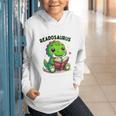 Book Lover Reading Dinosaur Readosaurus Library Graphic Youth Hoodie