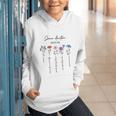 Bookish Feminist Jane Austen Fan Jane Austen Flower Books Graphic Youth Hoodie
