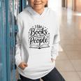 I Like Books More Than People Quote Graphic Youth Hoodie