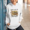 Books Are My Therapy Vintage Book Lover Daisy Art Graphic Youth Hoodie Books Are My Therapy Vintage Book Lover Daisy Art Graphic Youth Hoodie