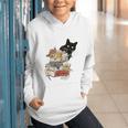 Cat And Books Flowers Reading Club Cat Lover Bookworm Graphic Youth Hoodie