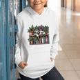 Cosy Sloth In Bookshelf With Plants Graphic Youth Hoodie Cosy Sloth In Bookshelf With Plants Graphic Youth Hoodie