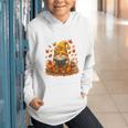 Cute Autumn Gnome Reading Pumpkin Book Lover Graphic Youth Hoodie