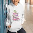 Cute Book Lover Frog Pretty Girls Read Books Kawaii Reading Graphic Youth Hoodie Cute Book Lover Frog Pretty Girls Read Books Kawaii Reading Graphic Youth Hoodie