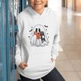 Cute Halloween Ghost Reading Book Graphic Youth Hoodie Cute Halloween Ghost Reading Book Graphic Youth Hoodie