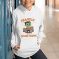 Cute Halloween Teacher Librarian Frankenstein Reading Books Graphic Youth Hoodie