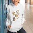 Cute Reading Cat With Kitten Dandelion Flowers Book Lover Graphic Youth Hoodie Cute Reading Cat With Kitten Dandelion Flowers Book Lover Graphic Youth Hoodie