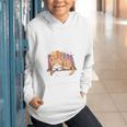 Easily Distracted By Cats And Books Cute Cat Sleeping Girls Graphic Youth Hoodie