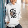 Easily Distracted By Cats And Books Lovers Reading Graphic Youth Hoodie Easily Distracted By Cats And Books Lovers Reading Graphic Youth Hoodie