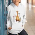 Giraffe Reading Tea Books Coffee Book Lover Graphic Graphic Youth Hoodie