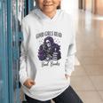 Good Girls Read Bad Books Sarcastic Skeleton Goth Skull Graphic Youth Hoodie