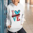 I Heart Books Love Reading Red And Stripe Animated Cat For Men Women Girls Kids Graphic Youth Hoodie