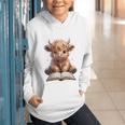 Highland Cow Reading Book Bookworm Graphic Youth Hoodie Highland Cow Reading Book Bookworm Graphic Youth Hoodie