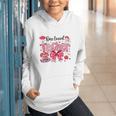 HUGvyn One Loved Teacher Valentine Book Heart Reading Bow Graphic Youth Hoodie HUGvyn One Loved Teacher Valentine Book Heart Reading Bow Graphic Youth Hoodie
