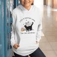 Life Is Better With Tea Cats And Books Cat Sayings Graphic Youth Hoodie