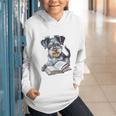 Nerdy Schnauzer Dog Book Lover Glasses Cute Pet For Men Women Kids Graphic Youth Hoodie