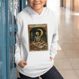 The Reader Tarot Card Book Lover Skeleton Art Goth Style Graphic Youth Hoodie