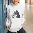 Reading Cat Cat Book Lover Graphic Youth Hoodie Reading Cat Cat Book Lover Graphic Youth Hoodie
