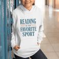 Reading Is My Favorite Sport Literary Book Lover Typography Graphic Youth Hoodie