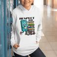 Respect Elders Cellphone Pushing Books In a Wheelchair Graphic Youth Hoodie
