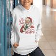 He Sees What You'Ve Been Reading Bookish Christmas Humor Graphic Youth Hoodie He Sees What You'Ve Been Reading Bookish Christmas Humor Graphic Youth Hoodie
