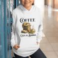 Sleeping Cat And Books With Coffee Lover Graphic Youth Hoodie