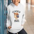 Teacher Snail With Glasses On Books Cute Pre-K Kindergarten Graphic Youth Hoodie Teacher Snail With Glasses On Books Cute Pre-K Kindergarten Graphic Youth Hoodie