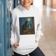 Van Gogh Starry Night Art Cat And Book Lovers Graphic Youth Hoodie Van Gogh Starry Night Art Cat And Book Lovers Graphic Youth Hoodie
