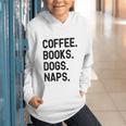 Vintage Coffee Books Dogs Naps Retro Graphic Youth Hoodie