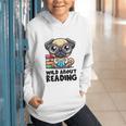 Wild About Reading Book Lover Pug Dog Graphic Youth Hoodie