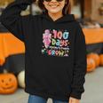 100th Day Of School Teacher Women Floral Books Graphic Youth Hoodie