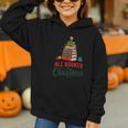 All Booked For Christmas Librarian Reader Xmas Pajama Graphic Youth Hoodie