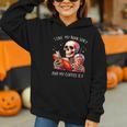 I Like My Books Spicy And My Coffee Icy Skeleton Graphic Youth Hoodie