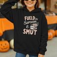 Bookworm Fueled By Sarcasm And Smut Book Reading Graphic Youth Hoodie
