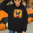Colorful Sketch Oil Painting Of A Bat Reading Book Graphic Youth Hoodie