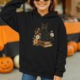 Cute Cat Book Flowers Graphic Youth Hoodie Cute Cat Book Flowers Graphic Youth Hoodie