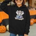 Cute Elephant Reading Universe Book Graphic Youth Hoodie Cute Elephant Reading Universe Book Graphic Youth Hoodie