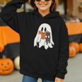Cute Ghost Cat Reading Book Spooky Season Halloween Costume Graphic Youth Hoodie