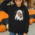 Cute Ghost Reading Book Spooky Season Halloween Costume Kids Graphic Youth Hoodie