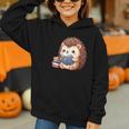 Cute Hedgehog Book Lover Readers Animal Reading Graphic Youth Hoodie