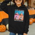 Cute Penguin Reading Book School Librarian Teacher Student Graphic Youth Hoodie