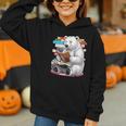 Cute Polar Bear Is Reading a Book Reading Polar Bear Graphic Youth Hoodie