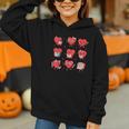 Cute Reading Hearts Valentine Day Book Lover Teacher Student Graphic Youth Hoodie