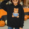 Cute Teddy Bear Reading Book Adorable For Readers Graphic Youth Hoodie