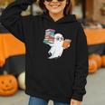 Ghost Reading Books Halloween Library Graphic Youth Hoodie